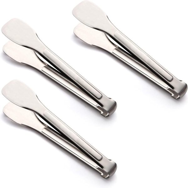 Stainless steel kitchen utensils, buffet tongs, salad bar tongs, heavy-duty food tongs