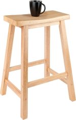 Saddle-style bar stool, natural color, 24 inches - Image 3