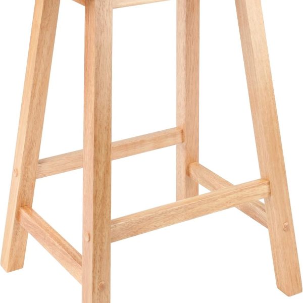 Saddle-style bar stool, natural color, 24 inches